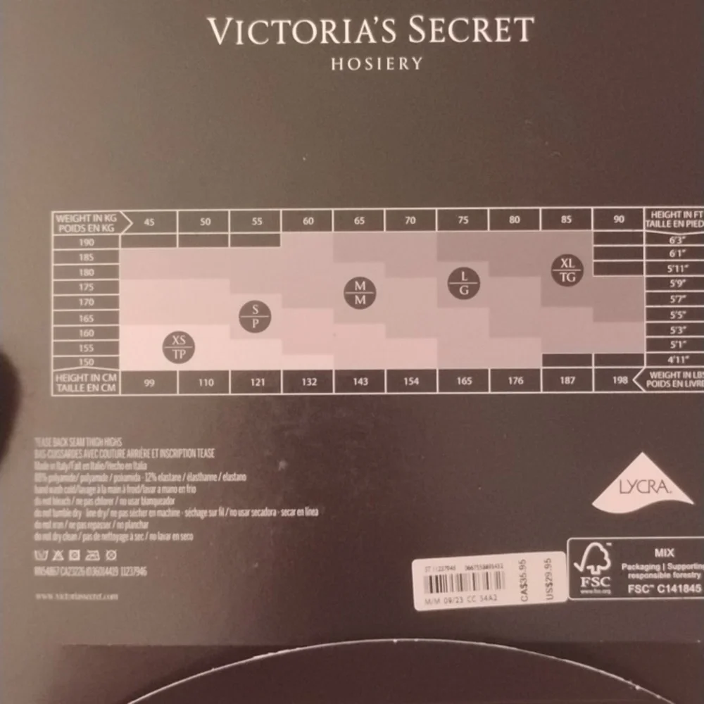 Victoria's Secret Black Thigh Highs with Back Seam Love Me Tease Me